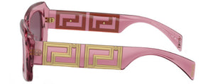 VE177 VERSACE VE4444U 5355AK 54 TRANSPARENT PINK  VIOLET INTERNAL MIRRORED SILVER