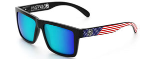 HW111 HEAT WAVE VISE Z87 E_VIS_Z87_USA_09P BLACK WITH STARS AND STRIPES USA ARMS / GALAXY BLUE POLARIZED