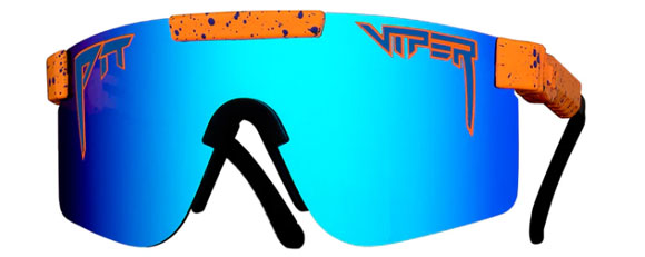 PIT059 PIT VIPER THE ORIGINALS SINGLE WIDES CRUSH 58 BLACK WITH ORANGE / BLUE REVO POLARIZED