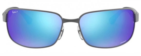 RB297 RAY-BAN RB3566CH 004/A1 65 GUNMETAL  GREEN MIRRORED BLUE POLARIZED