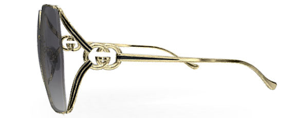 G205 GUCCI GG1322SA-001 64 GOLD / GREY GRADIENT