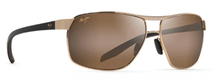 MJ331 MAUI JIM THE BIRD H835-16 61.5 GOLD WITH BLACK TEMPLE AND BROWN RUBBER  / HCL BRONZE