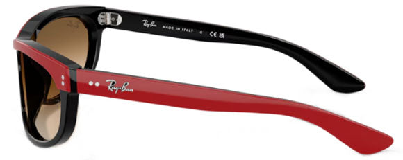 RB694 RAY-BAN BALORAMA RB2489 955/51 62 RED ON BLACK / CLEAR GRADIENT BROWN