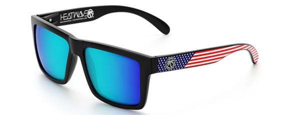 HW16 HEAT WAVE VISE E_VIS_USABLACK_09 BLACK WITH USA STARS & STRIPES ARMS / GALAXY BLUE