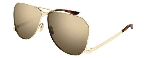 SL62 YSL SAINT LAURENT SL 690 DUST-004 61 GOLD  /  BROWN FLASH