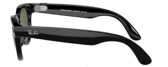 RB349 RAY-BAN META WAYFARER RW4009 601/9A 50 SHINY BLACK / GREEN POLARIZED