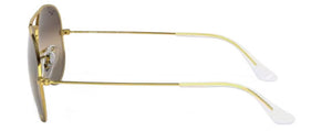 RB554 RAY-BAN AVIATOR LARGE METAL RB3025 9196G3 58 LEGEND GOLD /  CLEAR GRADIENT GREY POLARIZED