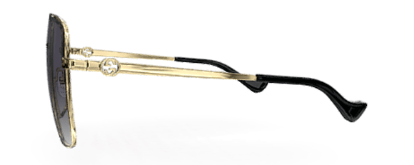 G188 GUCCI GG1087S 001 63 GOLD - GOLD  - GREY