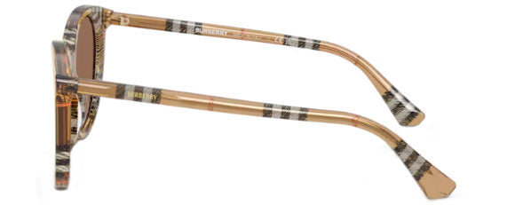BB050 BURBERRY BE4455 416373 55 CHECK SAND / DARK BROWN