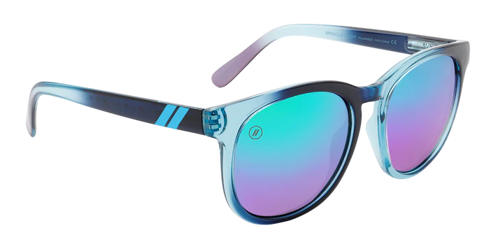 BL010 BLENDERS H SERIES MIRACLE NICKY BE1036 54 GLOSS BLACK AND BLUE OMBRE / PURPLE AND BLUE MIRRORED POLARIZED