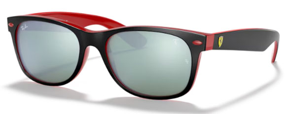 RB458 RAY-BAN NEW WAYFARER RB2132M F63830 55 BLACK  / SILVER FLASH