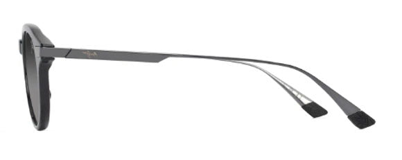 MJM127 MAUI JIM MOMI GS622-02 49 SHINY BLACK  / NEUTRAL GREY