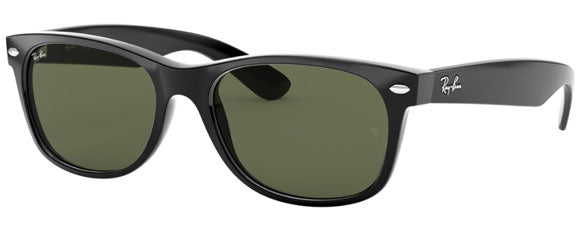 Z155 RAY-BAN NEW WAYFARER RB2132 901 52 BLACK / G-15 GREEN