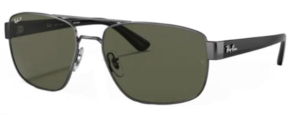 RB696 RAY-BAN RB3663 004/58 60 GUNMETAL / GREEN POLARIZED