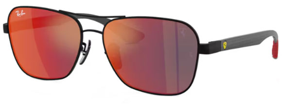 RB633 RAY-BAN RB8336M F1186P 58 MATTE BLACK / DARK GREY MIRROR BLUE RED