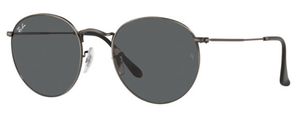 A104 RAY-BAN ROUND METAL RB3447 9229B1 50  ANTIQUE GUNMETAL / DARK GRAY