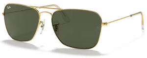 RB658A  RAY-BAN CARAVAN RB3136 001 55 ARISTA GOLD / G-15 GREEN