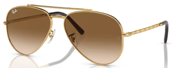 RB319 RAY-BAN NEW AVIATOR RB3625 001/51 62 GOLD  / CLEAR BROWN