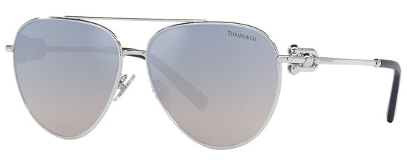 T140 TIFFANY TF3092 6175V6 59 SILVER / CLEAR GRADIENT BLUE MIRRORED SILVER