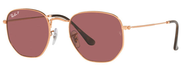 RB658 RAY-BAN HEXAGONAL RB3548N 9202AF 51 ROSE GOLD /  PURPLE POLARIZED