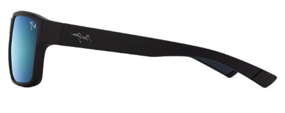 MJM200 MAUI JIM UILA ASIAN FIT B662-02 MATTE BLACK / BLUE HAWAII