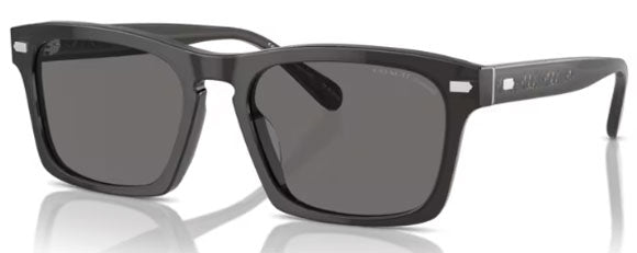 C198 COACH CR628 HC8397U 581781 57 TRANSPARENT DARK GREY / GREY SOLID POLARIZED