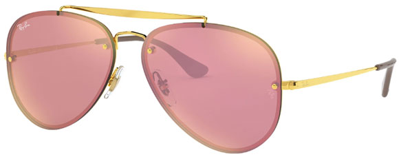 C145A RAY-BAN BLAZE AVIATOR RB3584N 9052E4 58 GOLD / PINK MIRRORED