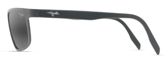 MJM190 MAUI JIM ANEMONE 606-02  SATIN BLACK / NEUTRAL GREY