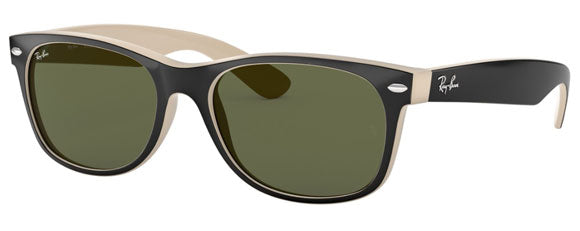 A20 RAY-BAN NEW WAYFARER RB2132 875 55 BLACK ON BIEGE / G-15 GREEN