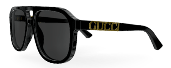 G174 GUCCI GG1188S 001 58 BLACK - BLACK - GREY POLARIZED