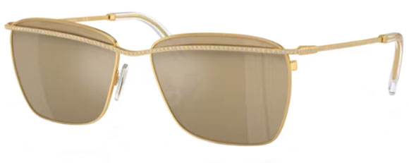 SW011 SWAROVSKI SK7006 4003U5 58 DARK YELLOW / CLEAR MIRRORED REAL YELLOW GOLD