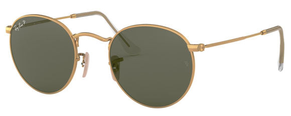 F62 RAY-BAN ROUND METAL RB3447 112/58 50 MATTE ARISTA / G-15 GREEN POLARIZED