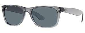 A30 RAY-BAN NEW WAYFARER RB2132 64503R 55  TRANSPARENT GRAY / DARK BLUE POLARIZED