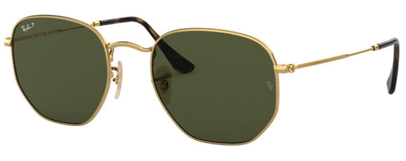 E44 RAY-BAN HEXAGONAL RB3548N 001/58 51 ARISTA / G-15 GREEN POLARIZED