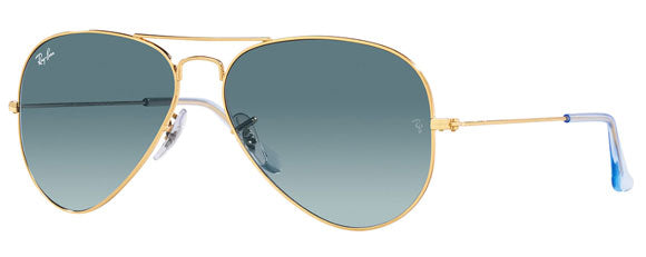 EB042 RAY-BAN AVIATOR RB3025 001/3M 55 GOLD  BLUE