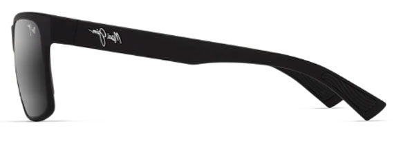 MJM208 MAUI JIM HOOPILI 683-02  MATTE BLACK / NEUTRAL GREY