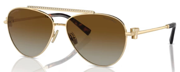 T166 TIFFANY TF3101B 6208T5 59 PALE GOLD  / BROWN GRADIENT POLARIZED