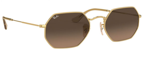 E21 RAY-BAN OCTAGONAL RB3556N 912443 53 ARISTA / BROWN GRADIENT GRAY