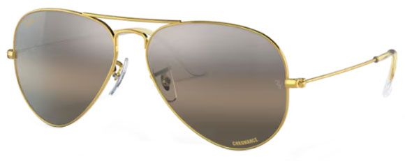 RB554 RAY-BAN AVIATOR LARGE METAL RB3025 9196G3 58 LEGEND GOLD /  CLEAR GRADIENT GREY POLARIZED