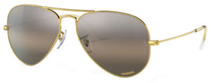 RB554 RAY-BAN AVIATOR LARGE METAL RB3025 9196G3 58 LEGEND GOLD /  CLEAR GRADIENT GREY POLARIZED