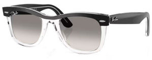 RB692F RAY-BAN WAYFARER RB2240F 129432 52 BLACK ON TRANSPARENT / CLEAR GRADIENT GREY