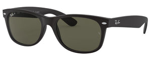 A40 RAY-BAN NEW WAYFARER RB2132 622/58 55 MATTE RUBBER BLACK / GREEN POLARIZED