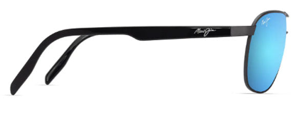 MJM180 MAUI JIM CASTLES B728-17 MATTE DARK RUTHENIUM WITH BLACK / BLUE HAWAII