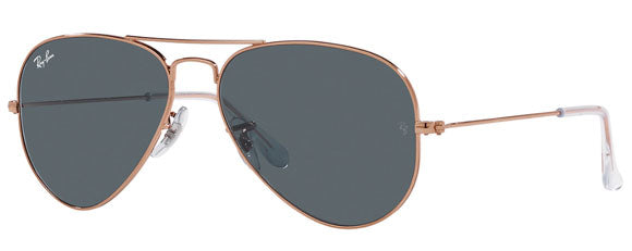 EB052 RAY-BAN AVIATOR RB3025 9202R5 55 ROSE GOLD / BLUE