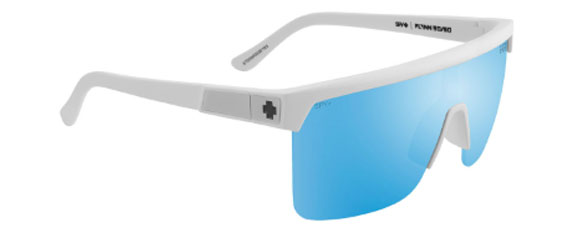 SY047 SPY FLYNN 5050 6700000000183 134 MATTE WHITE  HAPPY BOOST BRONZE WITH ICE BLUE SPECTRA MIRRORED POLARIZED