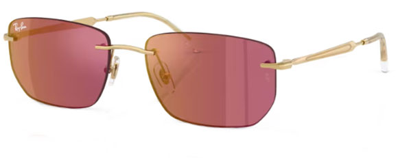 RB699 RAY-BAN RB3768 001/D0 56 ARISTA GOLD / DARK VIOLET MIRROR RED