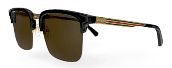 G176 GUCCI GG1226S 001 53 BLACK - GOLD - BROWN