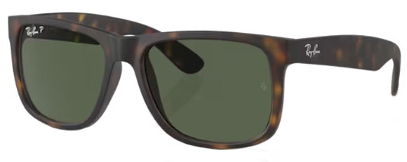 RB380 RAY-BAN JUSTIN RB4165 865/9A 55 HAVANA  / DARK GREEN POLARIZED