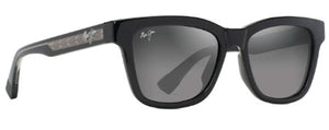 MJM114 MAUI JIM HANOHANO GS644-14A SHINY BLACK TRANS LIGHT GREY / NEUTRAL GREY