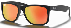 Z75 RAY-BAN JUSTIN RB4165 622/6Q 55 RUBBER BLACK / RED MIRROR